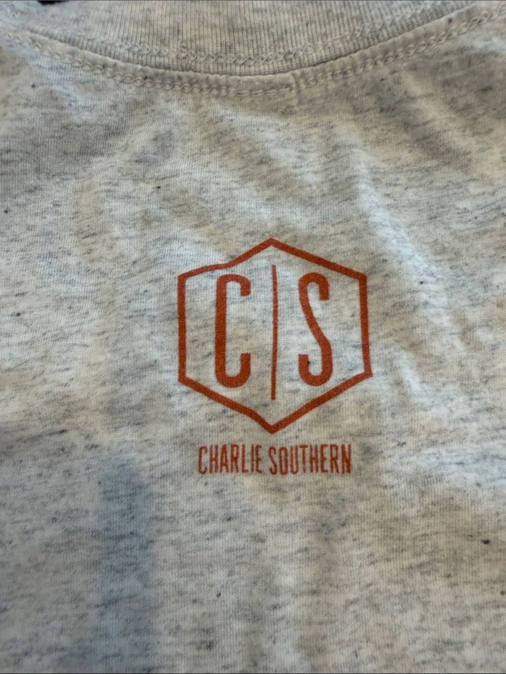 Charlie Southern Heather Gray Tee with Orange 'Austin' Graphic Small - C27-100 - Picture 7 of 7